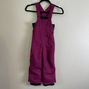 Roxy Kids Ski Snowboard Snow Bib Overalls T 4-5 Purple Dry Flight Technology